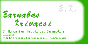 barnabas krivacsi business card